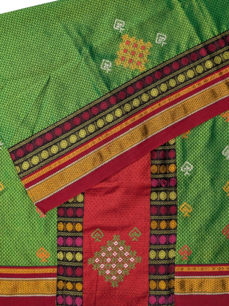 Green Negi Kasuti Blouse Piece