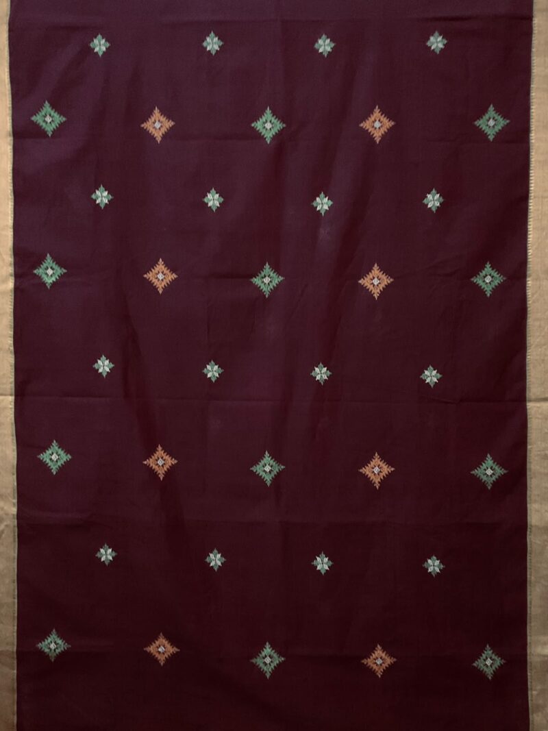 Maroon Kasuti Cotton Saree