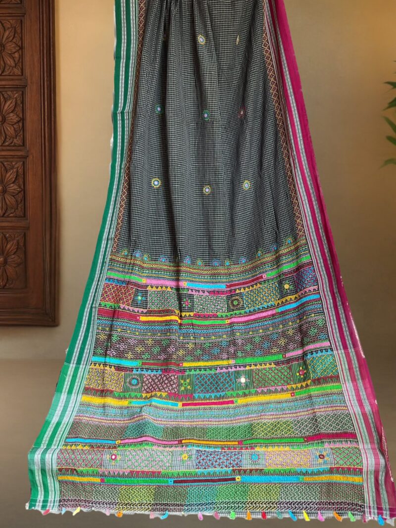 Black Kasuti Handloom Cotton Saree