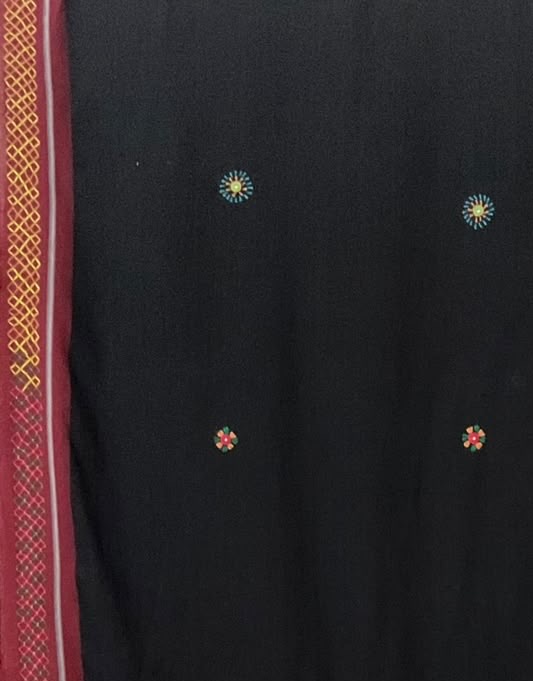 Black Lambani Handloom Cotton Saree