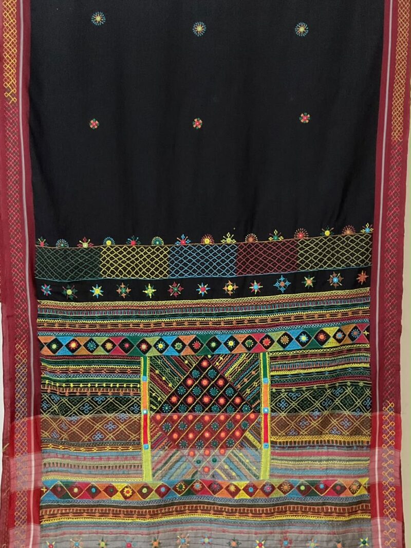 Black Lambani Handloom Cotton Saree