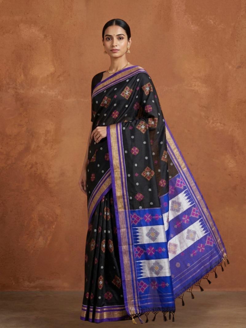 Black Kasuti Handloom Silk Saree