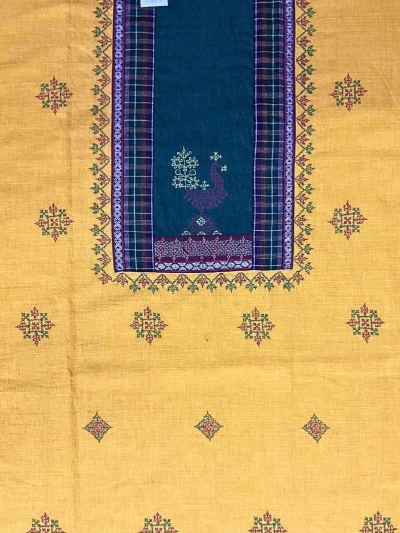 Yellow Cotton Kurta Piece