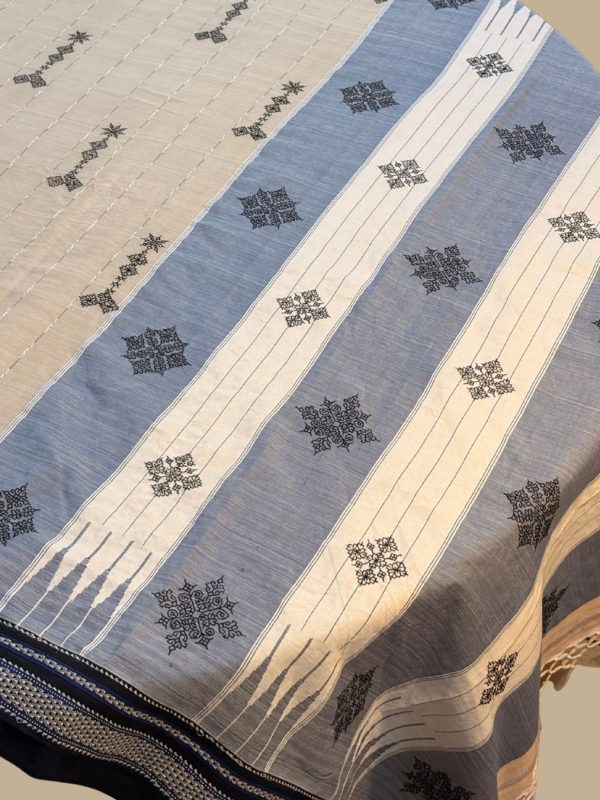 grey saree , cotton ,ilkal cotton saree, kasuti embriodery